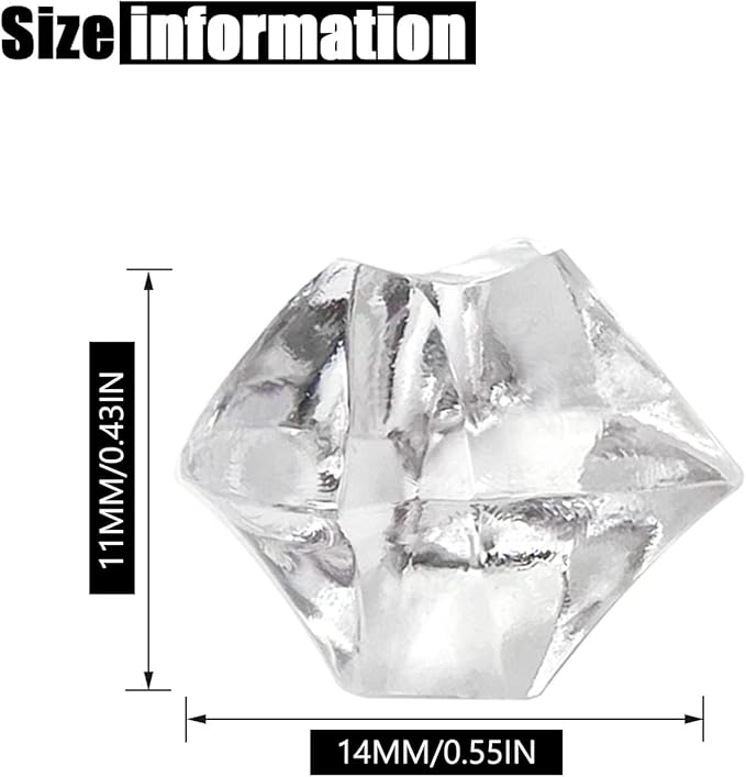 Fake Ice Cubes, 1000 Pcs Acrylic Ice Rocks for Centerpieces, 11 * 14 mm Artificial Ice Table Scatter, Fake Crushed Ice Acrylic Vase Fillers Christmas Decorations