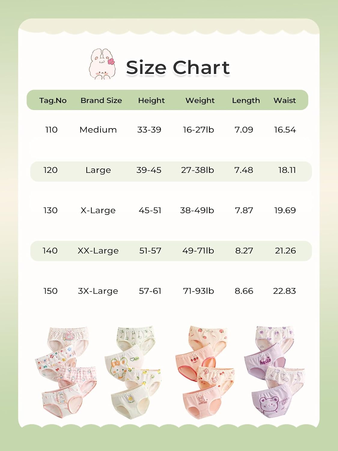 Haloumoning Girls Underwear Soft Cotton Underwear Toddler Girls Briefs Kids Comfy Panties,4-pack