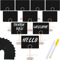 TecUnite 12 Pcs Mini Chalkboard Signs, 4"x3" Small Chalkboard Label with Metal Stand 2 Water Based Chalk for Food Buffet Tabletop Blackboard Sign for Party Bakery(Rose Gold,8.7 x 2.8 in)
