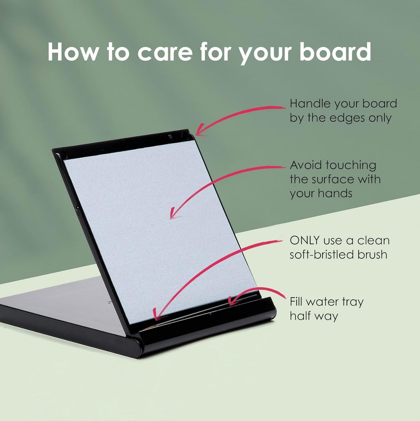 Mini Buddha Board Art Set: Water Drawing Writing Board w/ Mini Water Brush for Mindfulness & Meditation – Zen Based Drawing Board - Painting & Art Supplies – Ideal Relaxation Gifts (5” x 5”, Black)