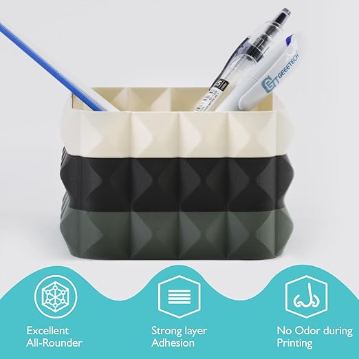 Geeetech PETG Filament 1.75mm, 1 KG (2.2lbs) Spool 3D Printer Filament, High-Toughness, ±0.02mm Accuracy, Neatly Wound & Moistureproof, Non-Clogging Non-Stringing, Fits Most FDM Printers, Gray