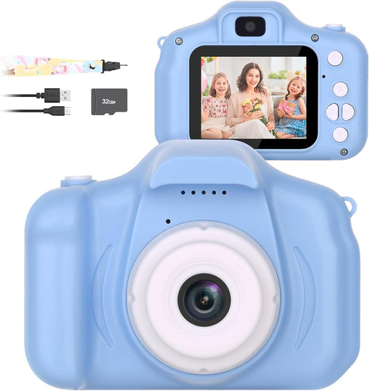 Mafiti Kids Camera,26MP HD Mini Selfie Digital Camera for Kids,Toddler Camera1080P Video,Outdoor Toy for Holiday,Birthday Xmas Gift for 3-8 Years Old Girl Boy,Blue