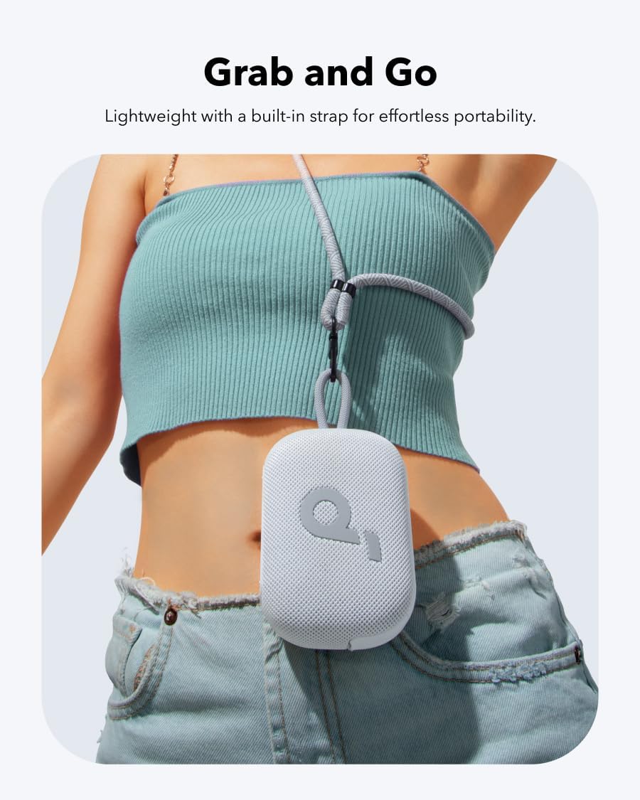 soundcore Select 4 Go Bluetooth Shower Speaker by Anker, IP67 Waterproof/Dustproof, Portable, Wireless, 20H Playtime, Floatable, Powerful Sound, Electronics for Outdoors/Home/Office/Travel/Party-White