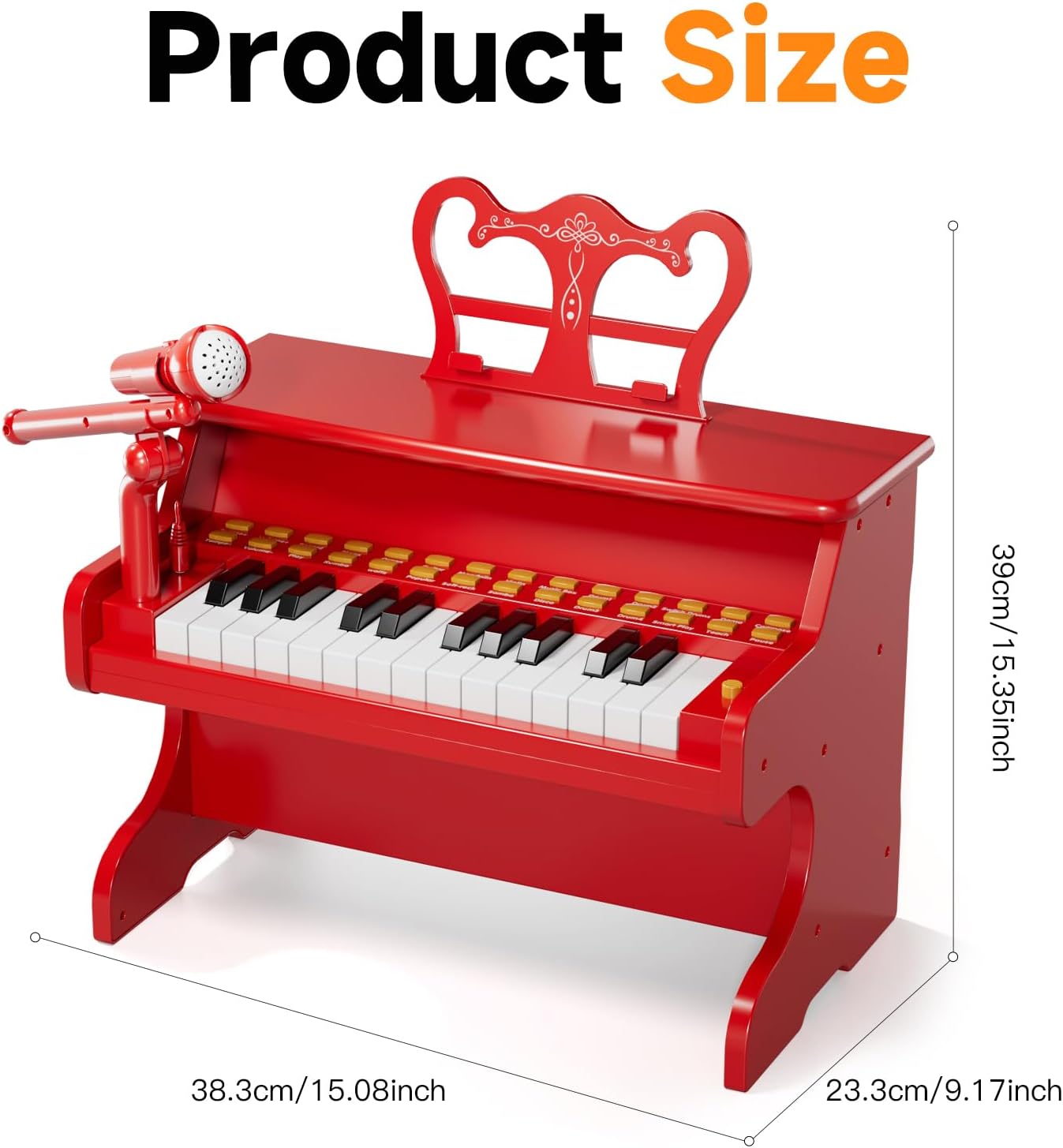Kids Keyboard Piano for Kids - Upgraded Red Digital Musical Keyboard Piano Instrument Toys for 2 3 4 5 6 7 Years Old Beginners Educational Instruments Birthday Gift for Girls and Boys