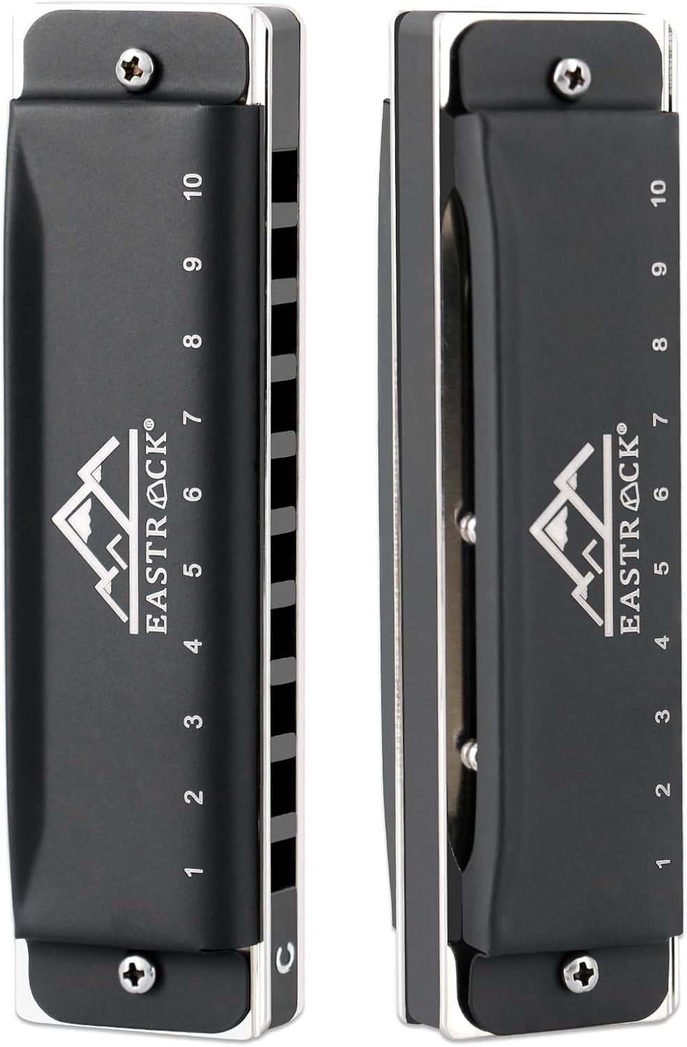 EastRock Harmonica For Adult, Blues Harmonica Mouth Organ 10 Hole C Key with Case, Professional Diatonic Harmonica for Beginner, Students, Adult, Friends, Gifts (Upgraded)