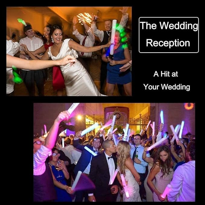 30 Pieces Led Foam Sticks - Flashing Glow Sticks Party Supplies Light Up Baton Wands for Kids, Raves, Birthday, Wedding, Christmas, Halloween, Children Toy