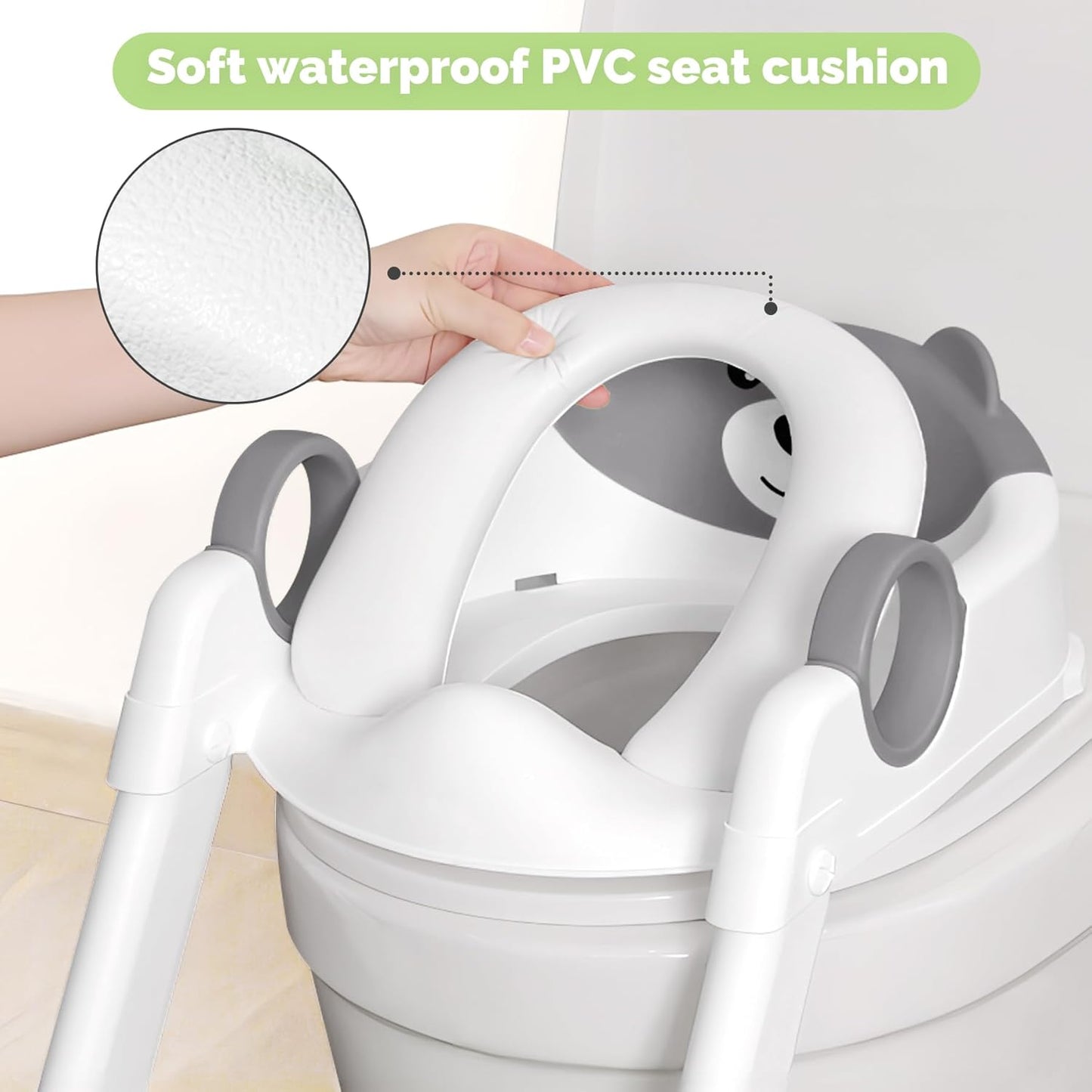 Toilet Seat, Potty Training Seat for Toddler, Upgraded 2-in-1 Potty Toilet Training for Boys and Girls,Waterproof Cushioned Mat with Non-slip Step Stool