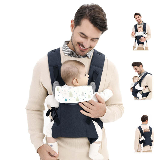 Baby Sling Carrier,4-in-1 Ergonomic Baby Backpack Front Carrier,Newborn to Toddler Wrap Lightweight Adjustable Baby Sling,DarkBlue
