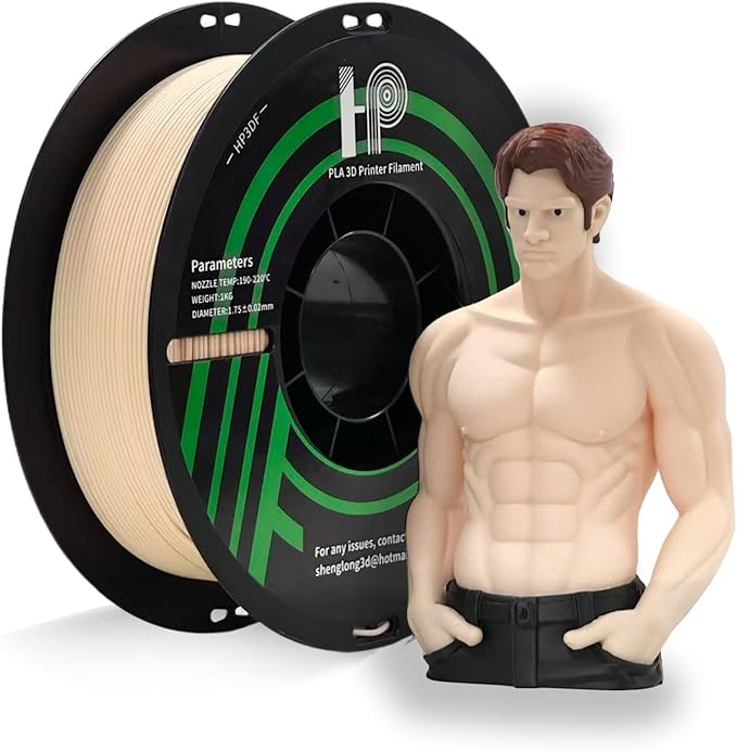 PLA Filament, 3D Printer Filament, PLA Filament 1.75mm Dimensional Accuracy +/- 0.02mm, 1KG Spool (2.2 lbs), Fit Most FDM Printer (Skin Beige)
