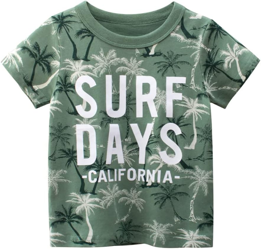 Boys' 4-Pack Excavator Short Sleeve Crewneck T-Shirts Top Tee Size 2-7 Years Toddler Boys' Value Pack Cotton T-Shirt