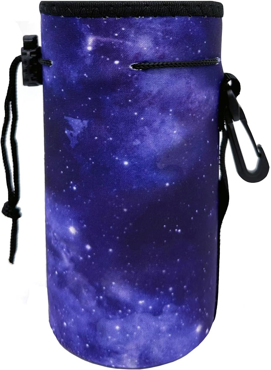 Neoprene Sleeve, Portable Insulator Bottle Cover with Drawstring for 18-20 Oz Water Bottle (Purple)