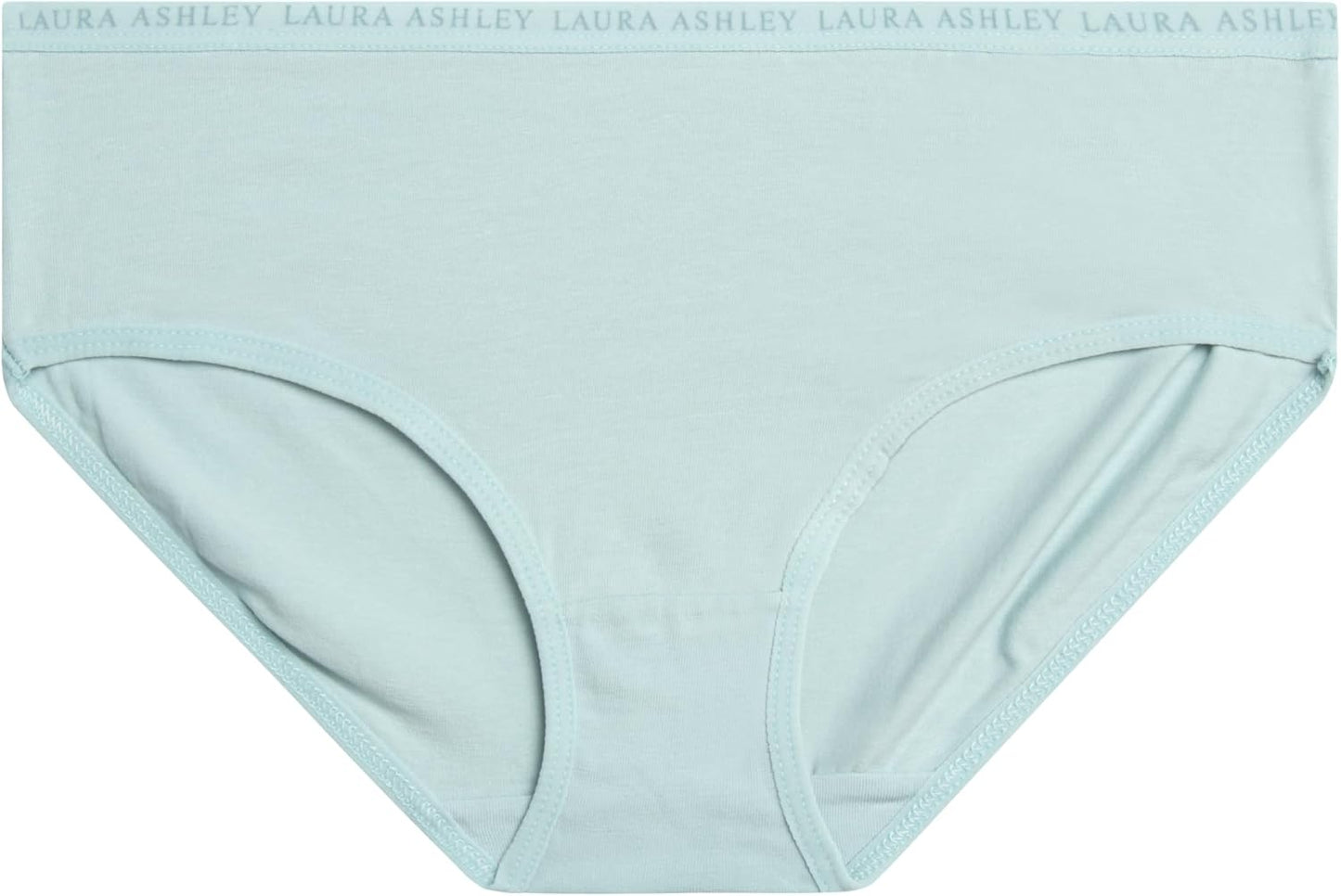Laura Ashley Girls Underwear - 5 Pack Soft Stretch Breathable Panties for Girls - Lightweight Cotton Panties (Size: 4-12)
