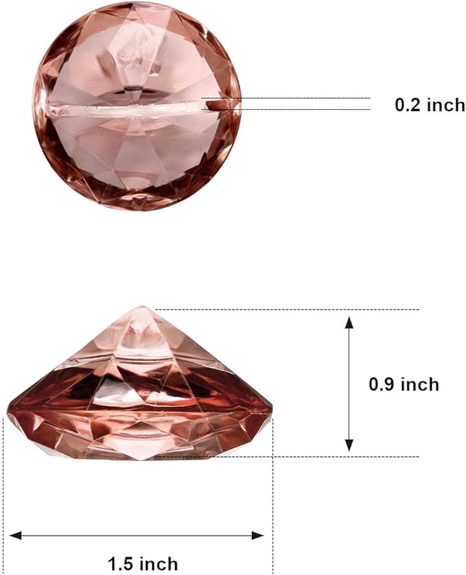 Boao 24 Pack Diamond Place Card Holders Acrylic Table Number Holder Card Stands Crystal Diamond Party Decorations Favor for Weddings Home Table(Rose Gold)