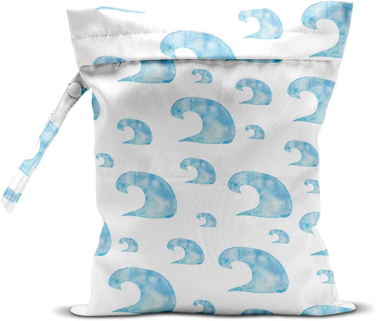 Wet Bag, Wet Dry Bag, Wet Bag for Swimsuit, Travel, Beach, Pool, Diapers, Dirty Yoga Gym Clothes, Makeup Bag, Waterproof Reusable Beach Bag Ocean Decor Starfish Sea Horse Anchor