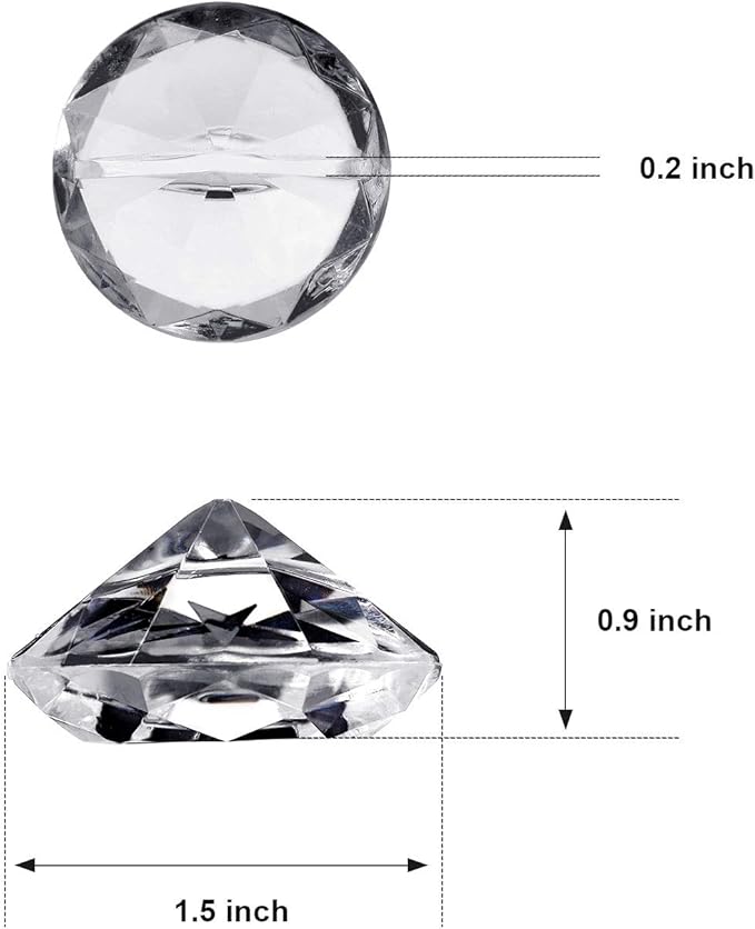 Boao 24 Pack Diamond Place Card Holders Acrylic Table Number Holder Card Stands Crystal Diamond Party Decorations Favor for Weddings Home Table(Clear)