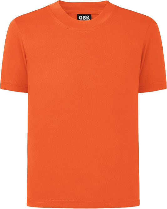 QBK 2T to Youth Neon Shirt Kids UPF 50+ Dry Fit Athletic Short Sleeve Rash Guard T Shirts for Boys Girls Sports Undershirt