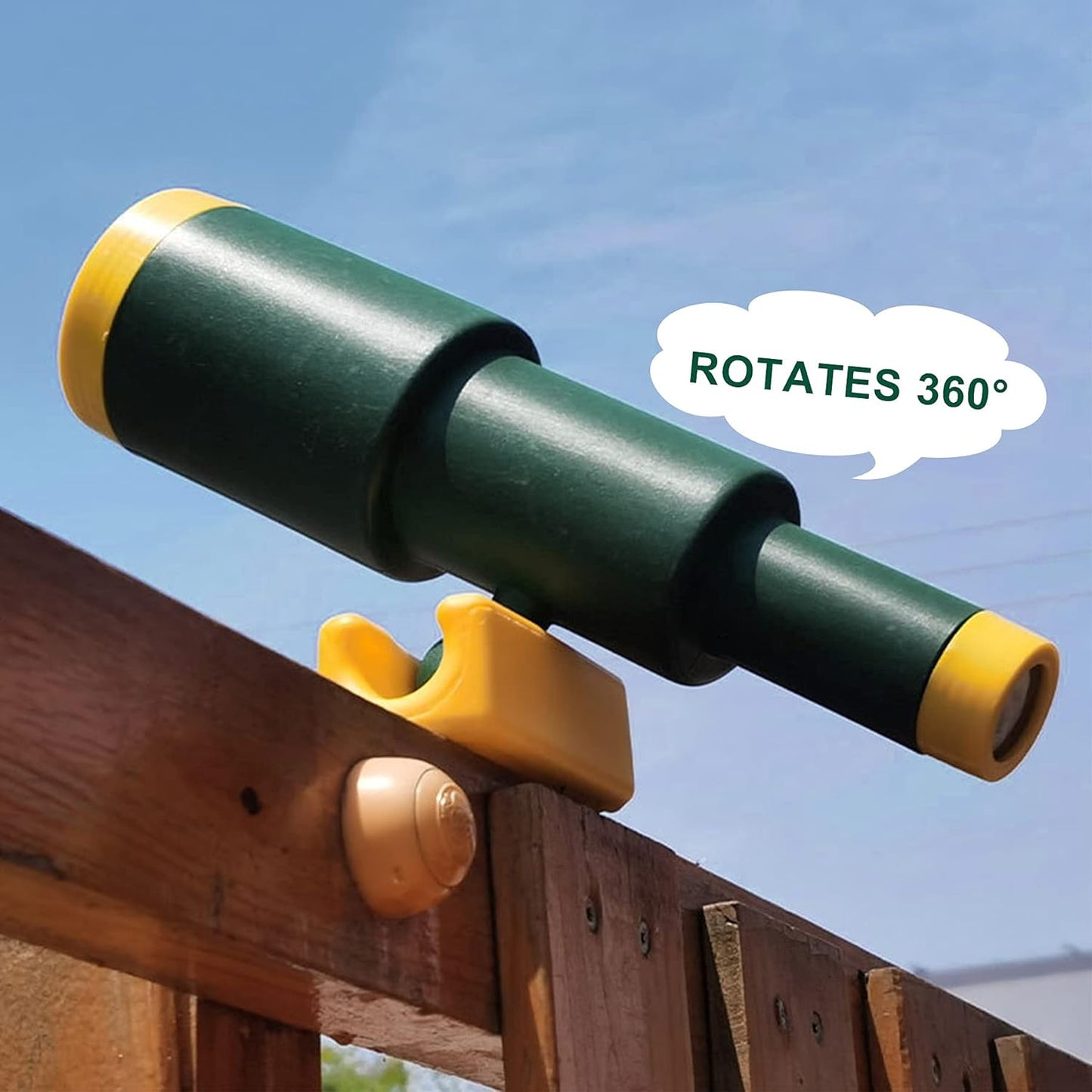 RedSwing Playground Accessories for Kids, Outdoor Swingset Attachments with Pirate Ship Wheel, Toy Telescope, Telephone and Safety Handles (Yellow and Green)