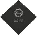 Weddingstar Personalized Printed Paper Napkins 3-Ply 50 Pack - Luncheon Black