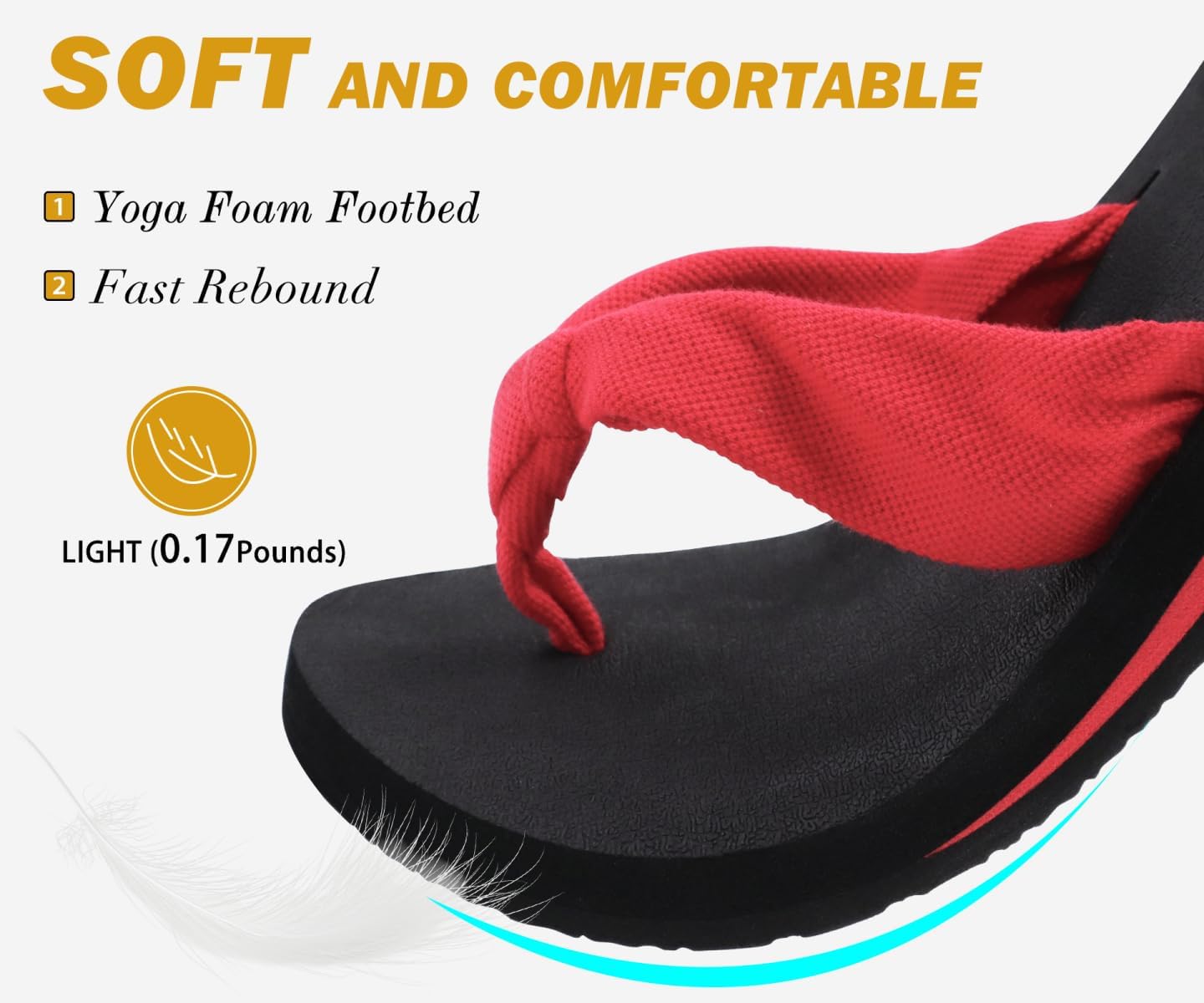 KuaiLu Flip Flops for Women with Arch Support Yoga Mat Comfortable Summer Beach Walking Thong Cushion Sandals Slip On Indoor Outdoor