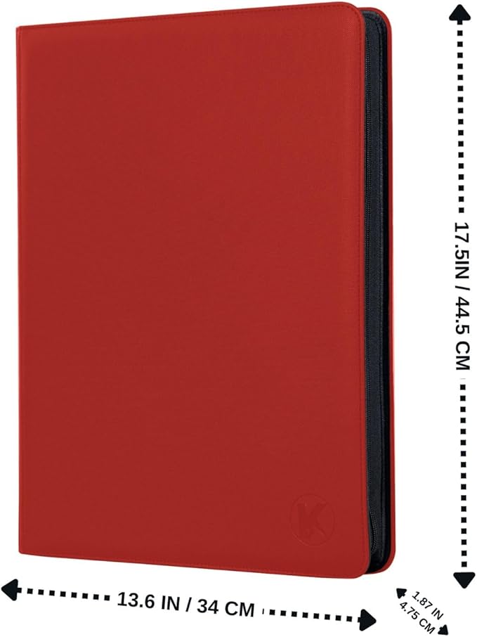 1000+ Pockets Trading Card Binder, 16-Pocket Card Ablum Compatible with MTG,Sports Cards & Other Standard Size Trading Cards (Red)