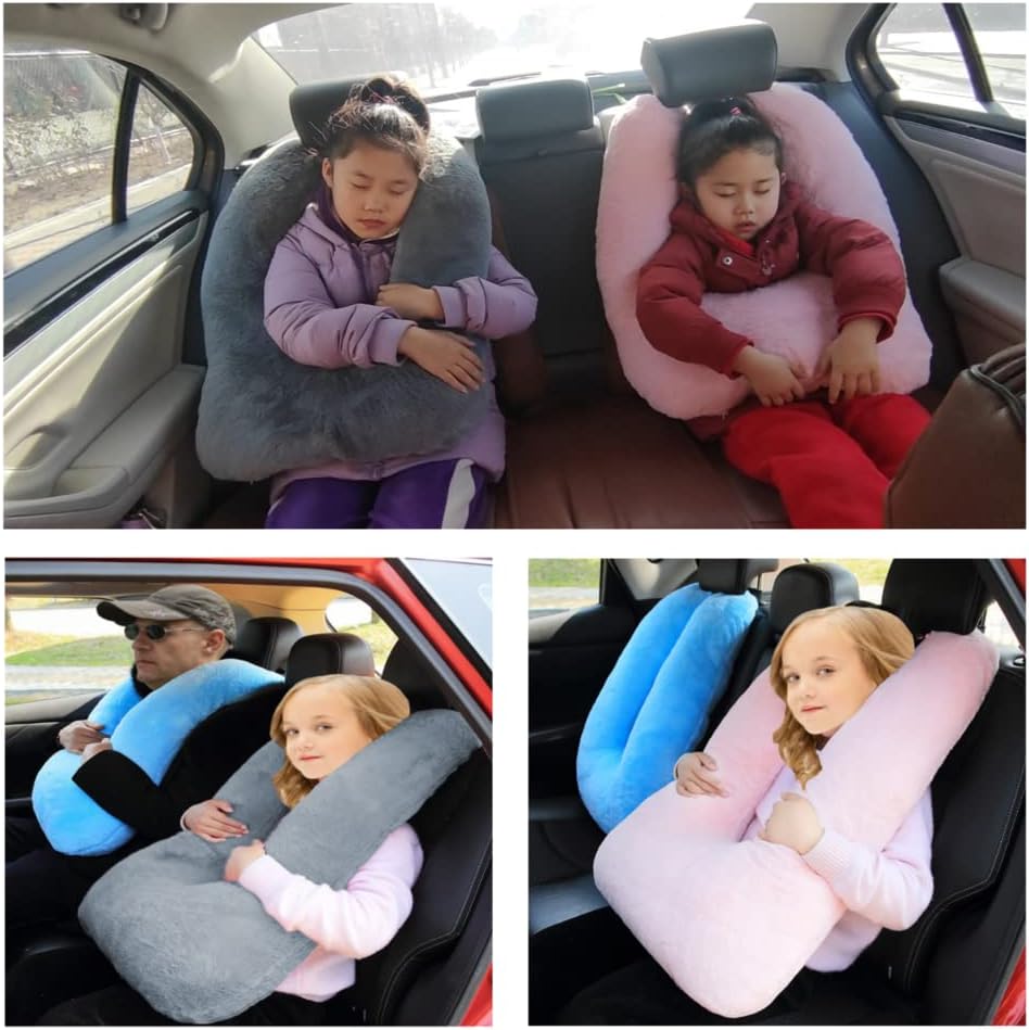 Travel Pillow Car Pillow Kid Car Sleeping The Sleeping Aid for Adults and Kids on Road Trips Kids Travel Pillow Black