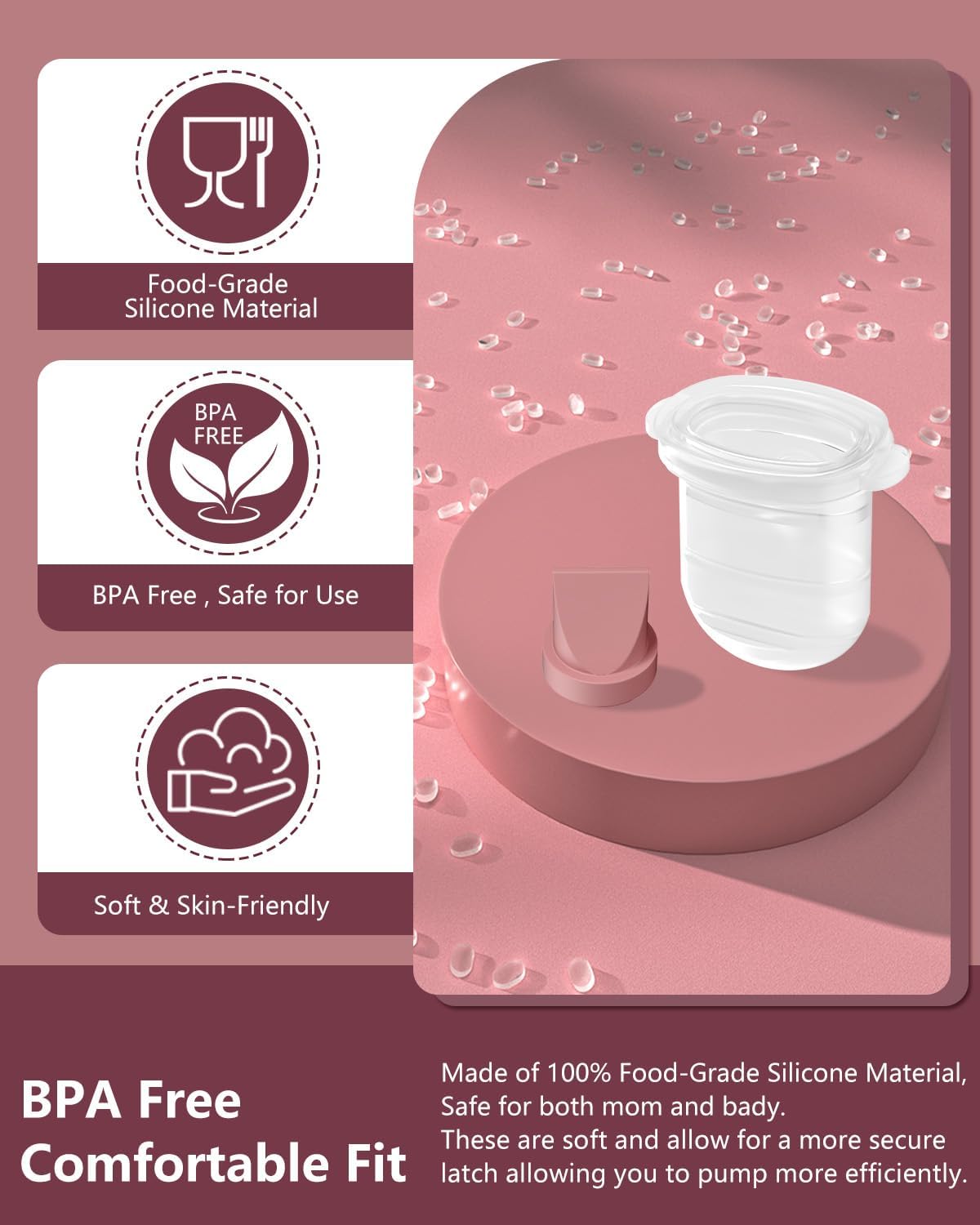 12PC M6 Breast Pump Replacement Accessories, Including 8pcs Duckbill Valve and 4pcs Diaphragms for Momcozy Mobile Style | M6, Replace for Momcozy Pump Parts, Not Original Parts, 12PC Red