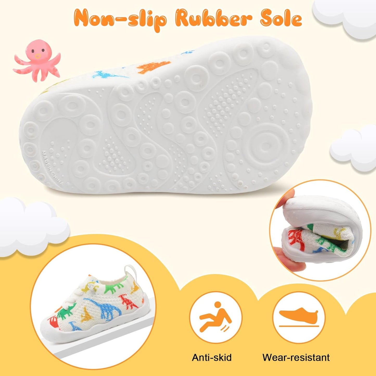 JIASUQI Baby Shoes for Toddler Boys Girls Sneakers Slip on Walking Shoes for Babies