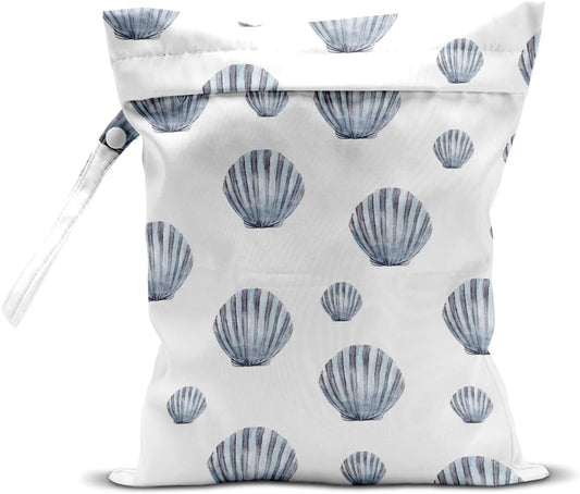 Wet Bag, Wet Dry Bag, Wet Bag for Swimsuit, Travel, Beach, Pool, Diapers, Dirty Yoga Gym Clothes, Makeup Bag, Waterproof Reusable Beach Bag Ocean Decor Starfish Sea Horse Anchor