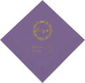 Weddingstar Personalized Printed Paper Napkins 3-Ply 50 Pack - Cocktail Purple
