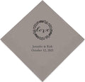 Weddingstar Personalized Printed Paper Napkins 3-Ply 50 Pack - Luncheon Pewter