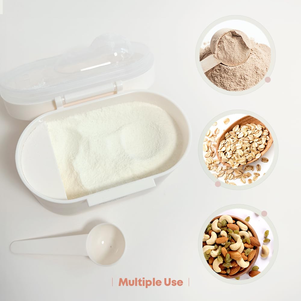 MomnLittle Baby Formula Dispenser Container 8.8oz 6.1oz Portable Formula Dispenser Container with Scoop and Carry Handle for Travel Outdoor Activities for Baby Infant