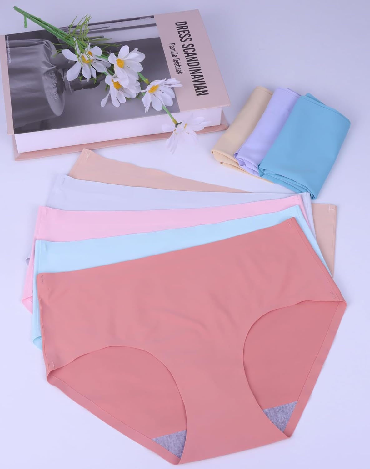 Finihen Teen Girls Underwear Seamless Big Girls Panties No Show Multipack.