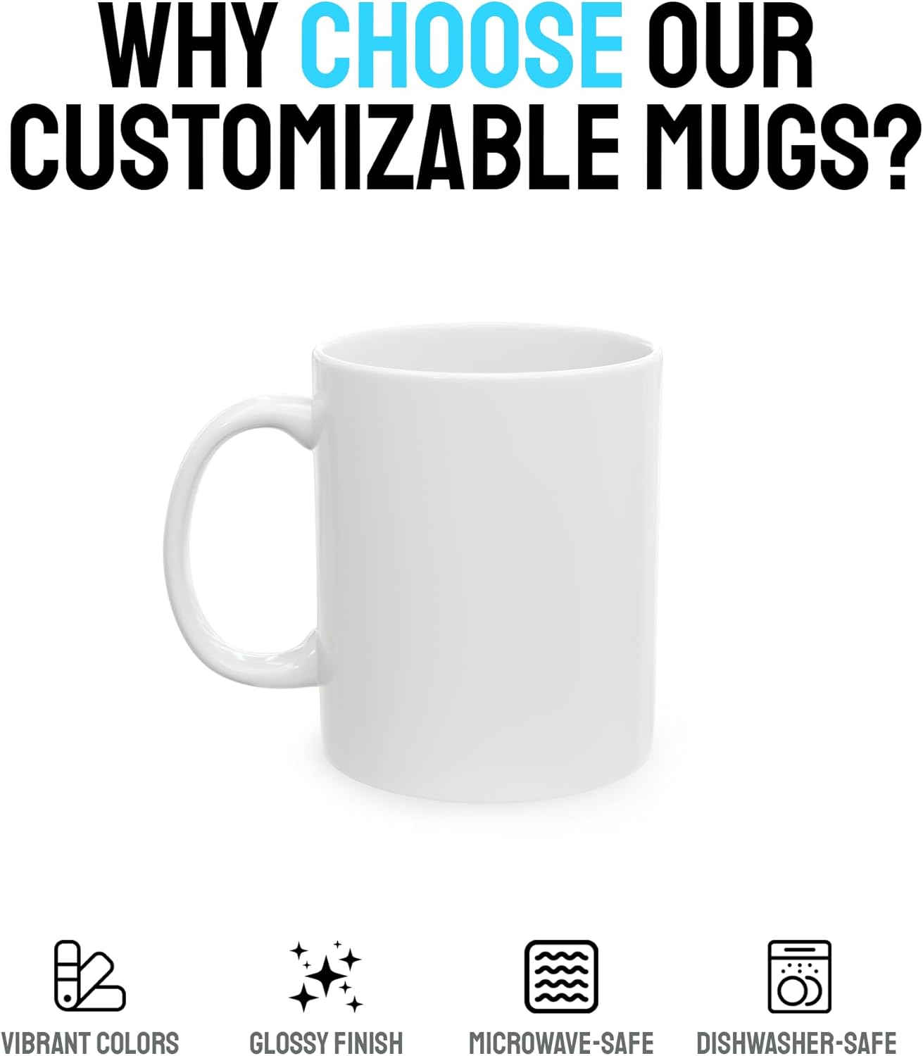 Personalized Coffee Mug – Custom Photo, Text, or Logo Ceramic Mug Tea Cup | Taza Personalizada with Picture or Message | Customized Gift Idea for Men & Women, Mom, Dad, Friends - Black/White | 15oz