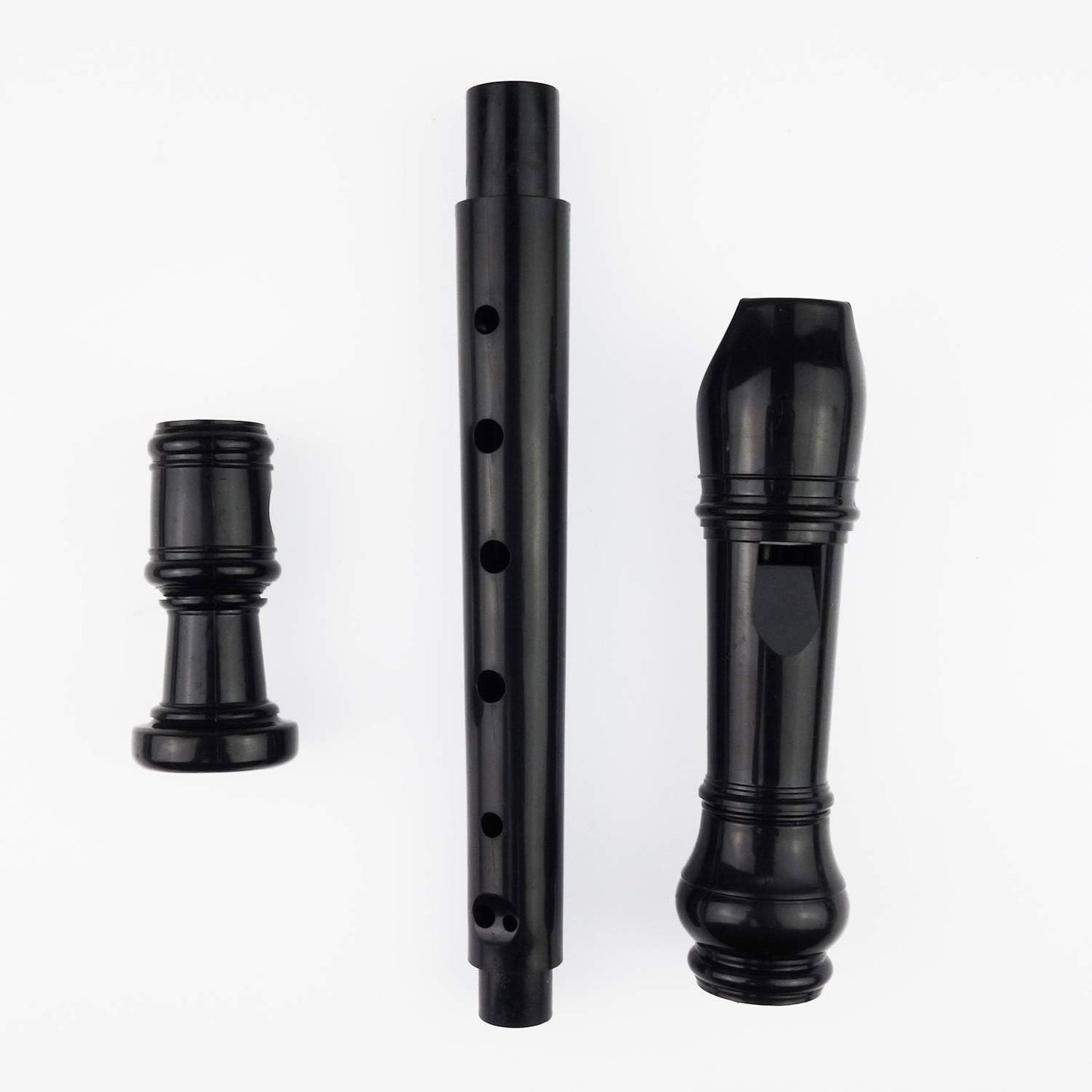 2 Pack German Style 8 Hole-3 Piece Descant Soprano Recorders with Cleaning Rod, Black Storage Bag, ABS Material (Black)