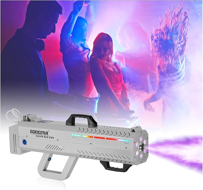 Smoke Gun for Party, 1500W Handheld Fog Machine Cannon with Color - Changing Lights, Perfect for Spooky Halloween, Stage Shows and Club Night