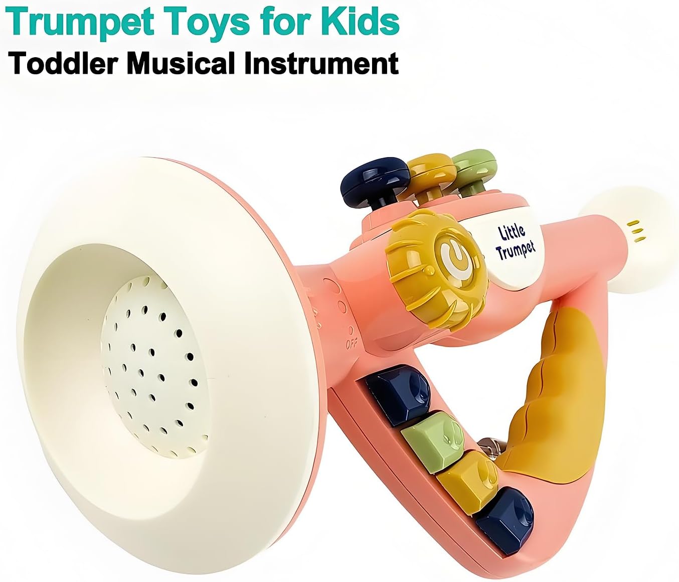 Musical Toys for Kids, Little Trumpet Toy for Toddlers, Blow Horn Baby Educational Toys, Infants Music Toy for Girls Boys Ages 1 2 3 Years Old (Pink)