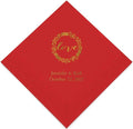 Weddingstar Personalized Printed Paper Napkins 3-Ply 50 Pack - Cocktail Red