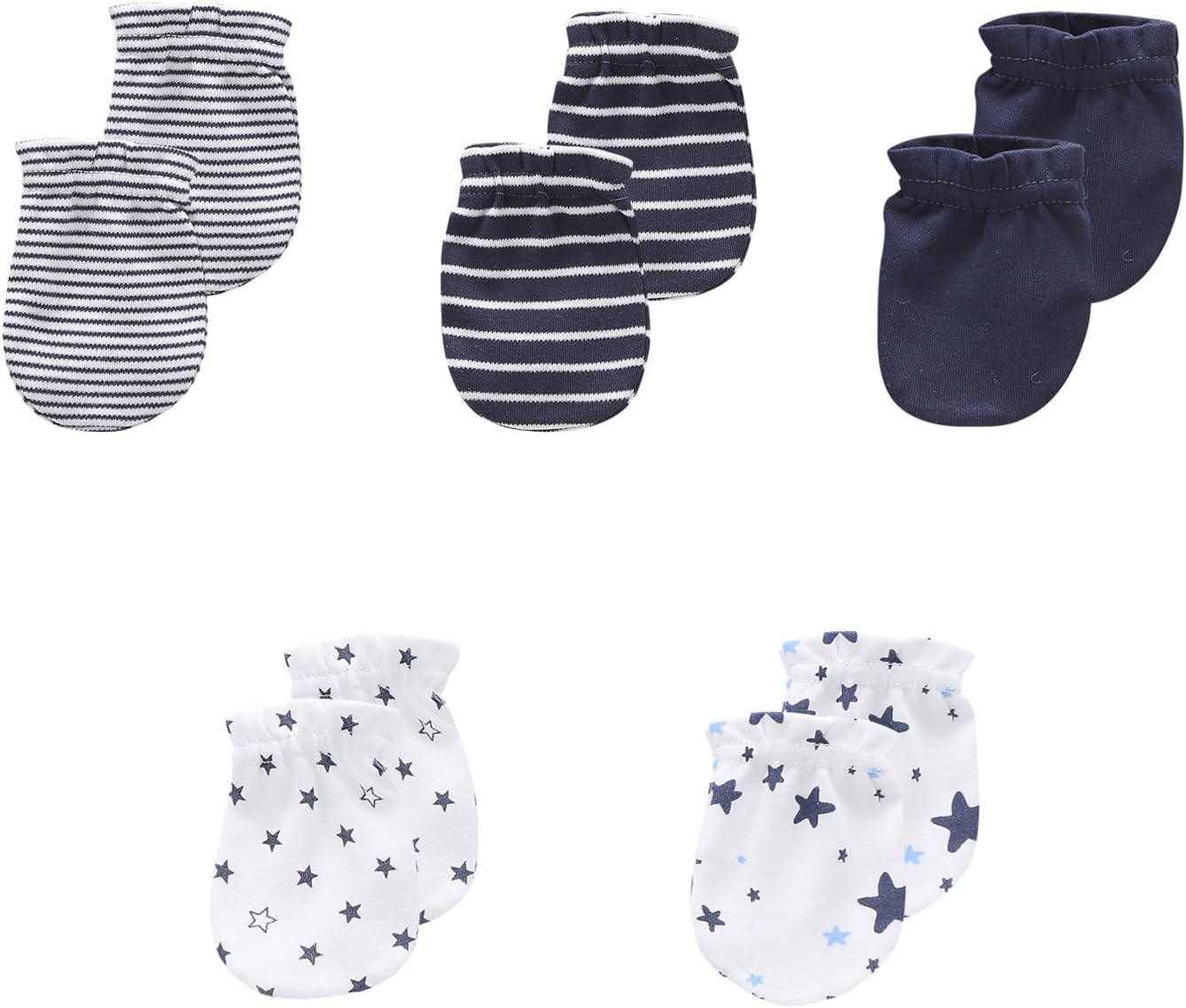 5 Pack Unisex New Born Boy Girls No Scratch Mittens Cotton Soft Baby Gloves Accessory 0-3 Months Infant Essentials