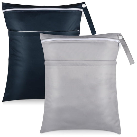 Angel Love Wet Bag for Swimsuit, Baby 2PCS Waterproof Washable Reusable Wet Bag with Two Zippered Pockets - Beach, Pool, Gym Bag for Swimsuits or Wet Clothes L219215