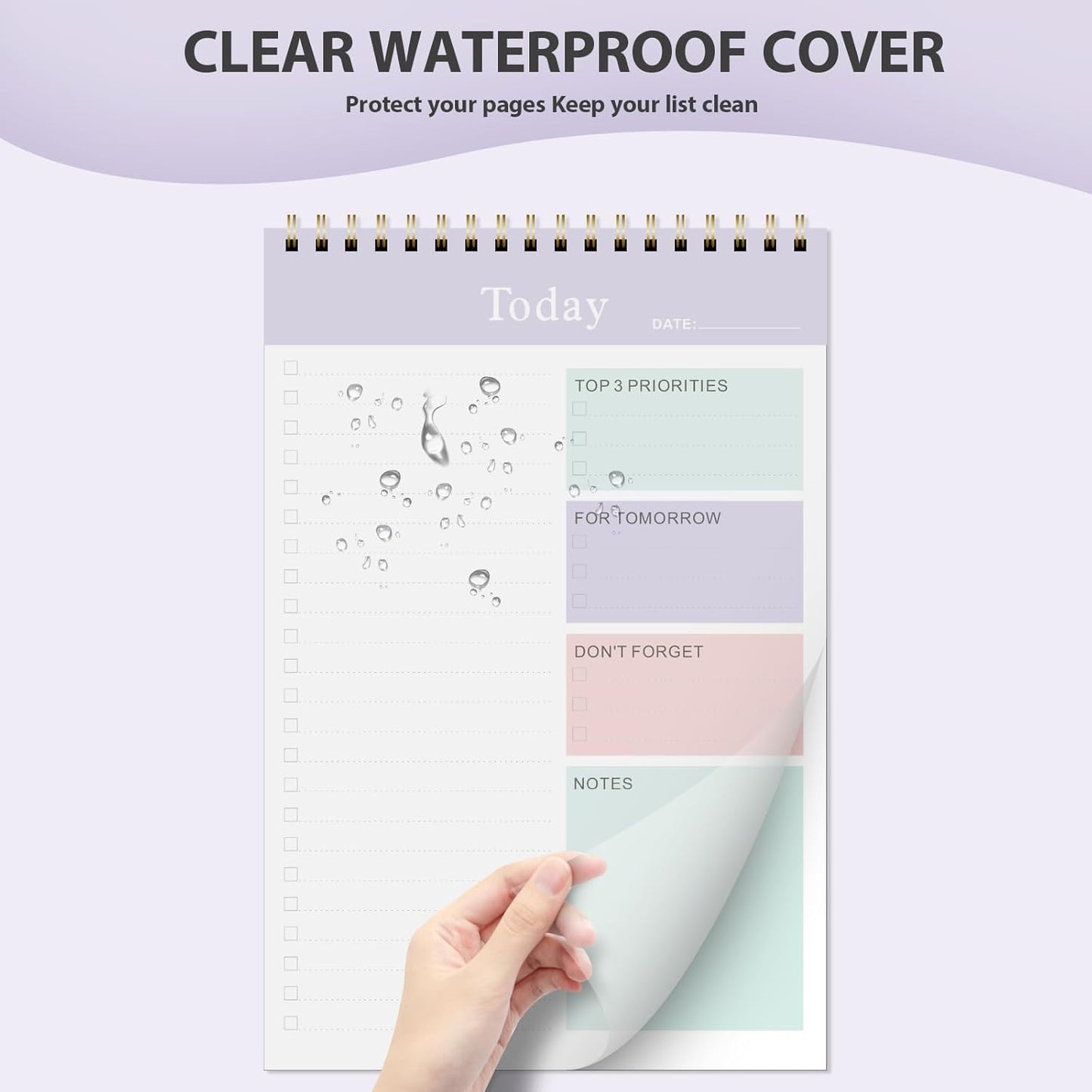 Weekly To Do List Notepad, Undated Planner with 52 Sheets (8.5''x11''), Desk Weekly Planner for Women & Man, Home School & Work (G-Lilac)