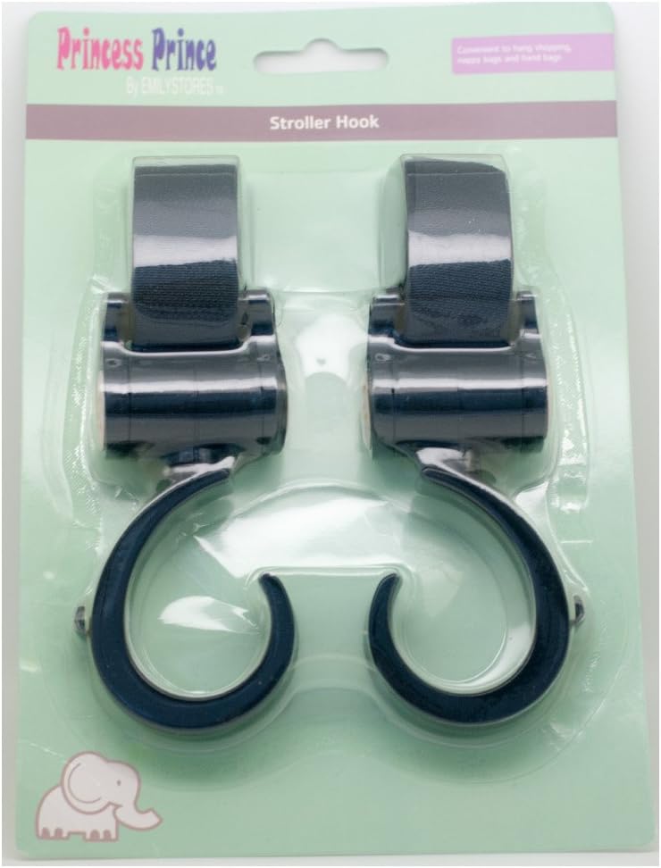 Princess Prince Stroller Hooks for Buggy Or Baby Carrier Or Bike Bicycle Or Car Headrest 1Pair