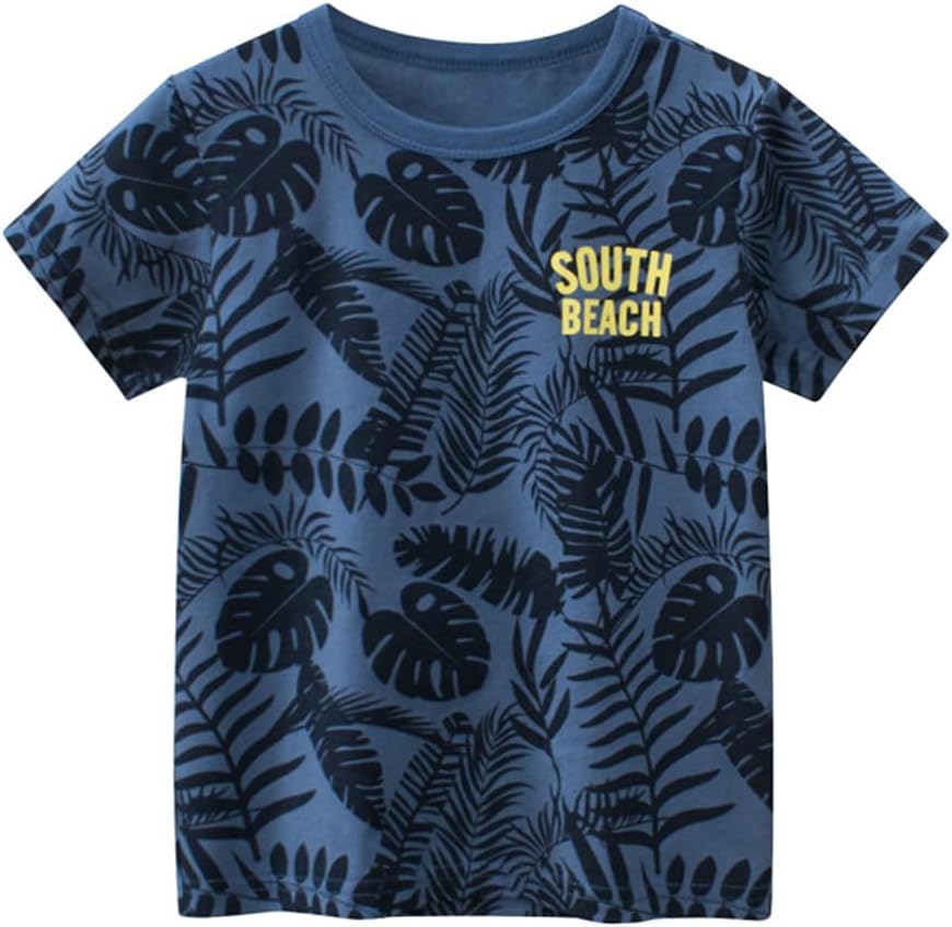 Boys' 4-Pack Excavator Short Sleeve Crewneck T-Shirts Top Tee Size 2-7 Years Toddler Boys' Value Pack Cotton T-Shirt