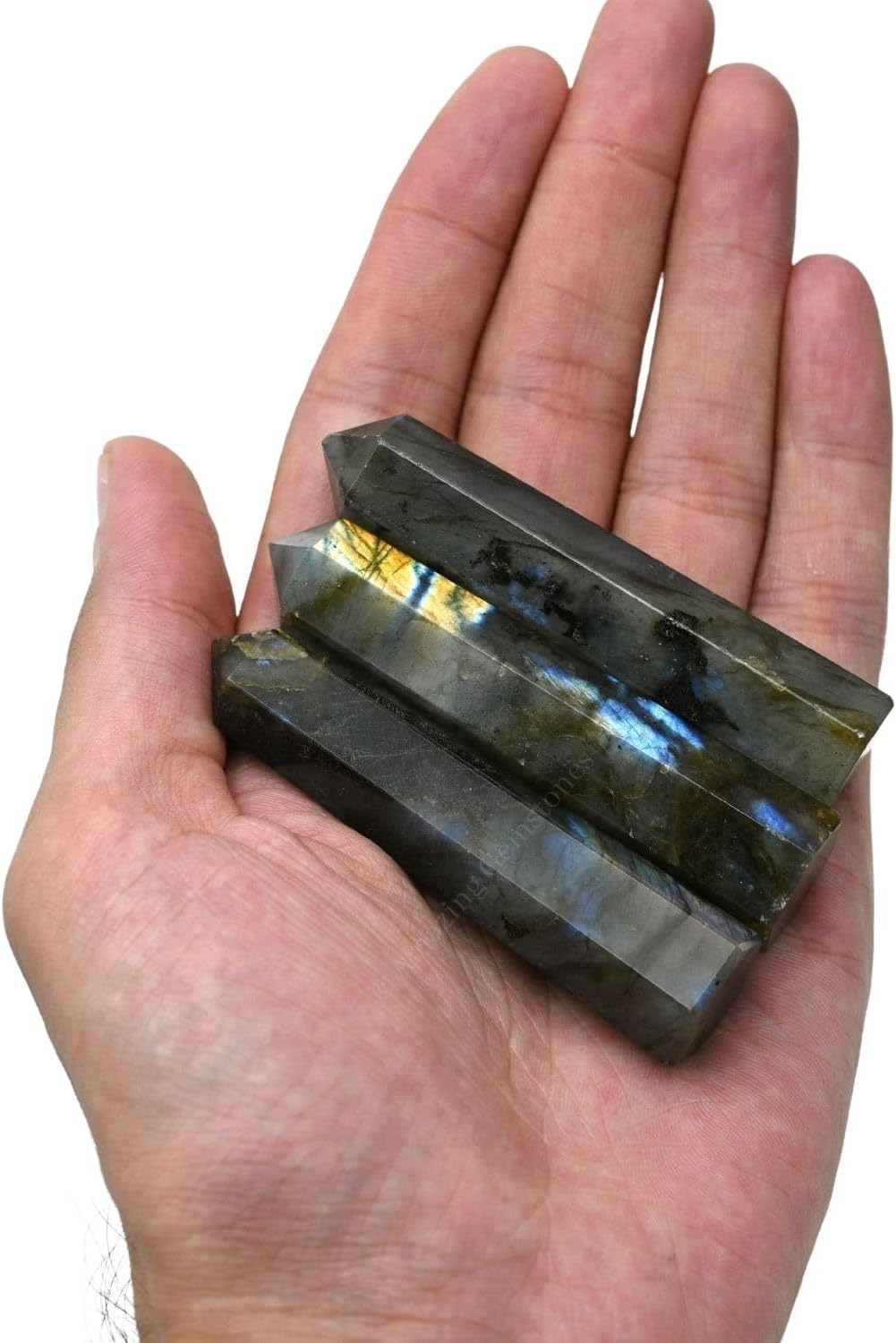 Amazing Gemstone Labradorite Crystal Towers - Natural Healing Crystal Point Obelisk for Reiki Healing and Crystal Grid (3 Inch)