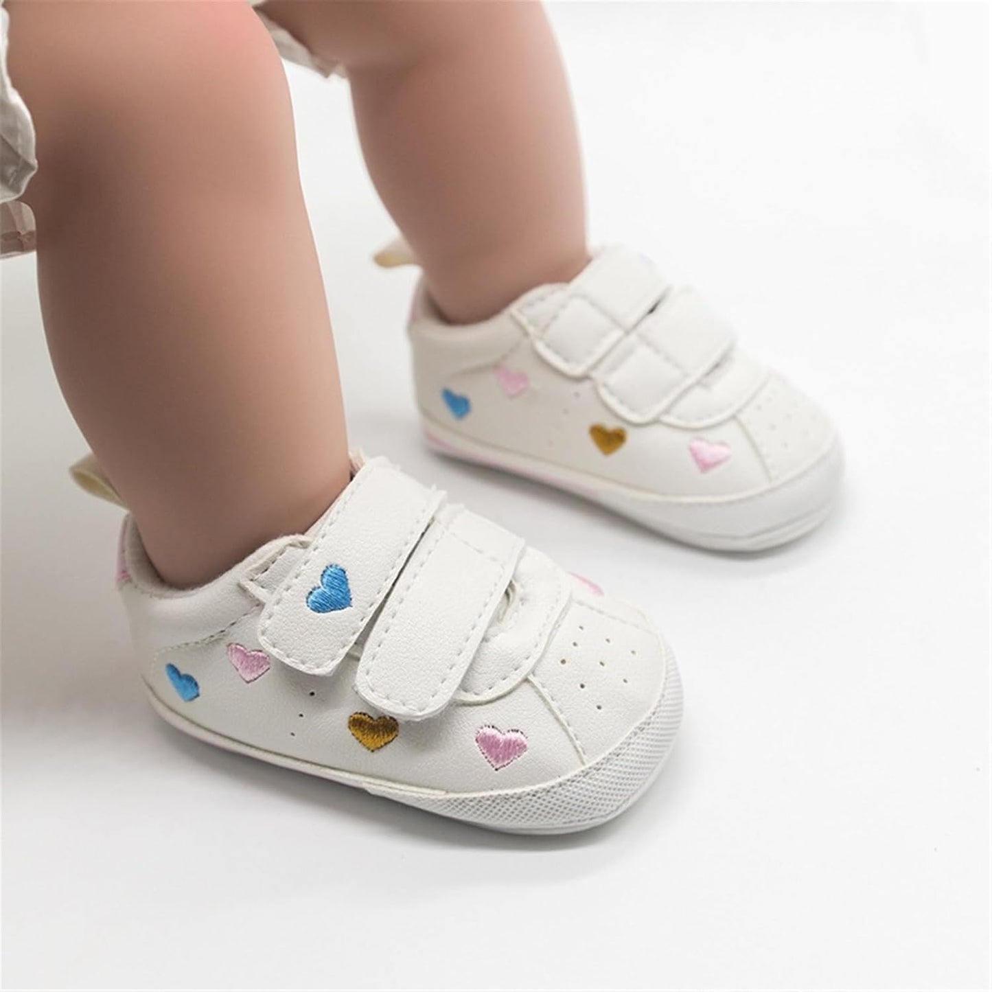 SOFMUO Baby Boys Girls High Top Ankle PU Leather Sneakers Soft Rubber Sole Infant Moccasins Newborn Oxford Loafers Anti-Slip Toddler Wedding Uniform Dress Shoes