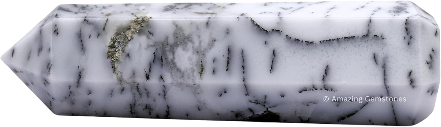 Large Dendrite Opal Crystal Towers ~ Natural Healing Crystal Point Obelisk for Reiki Healing and Crystal Grid (5.5" to 6" INCH)