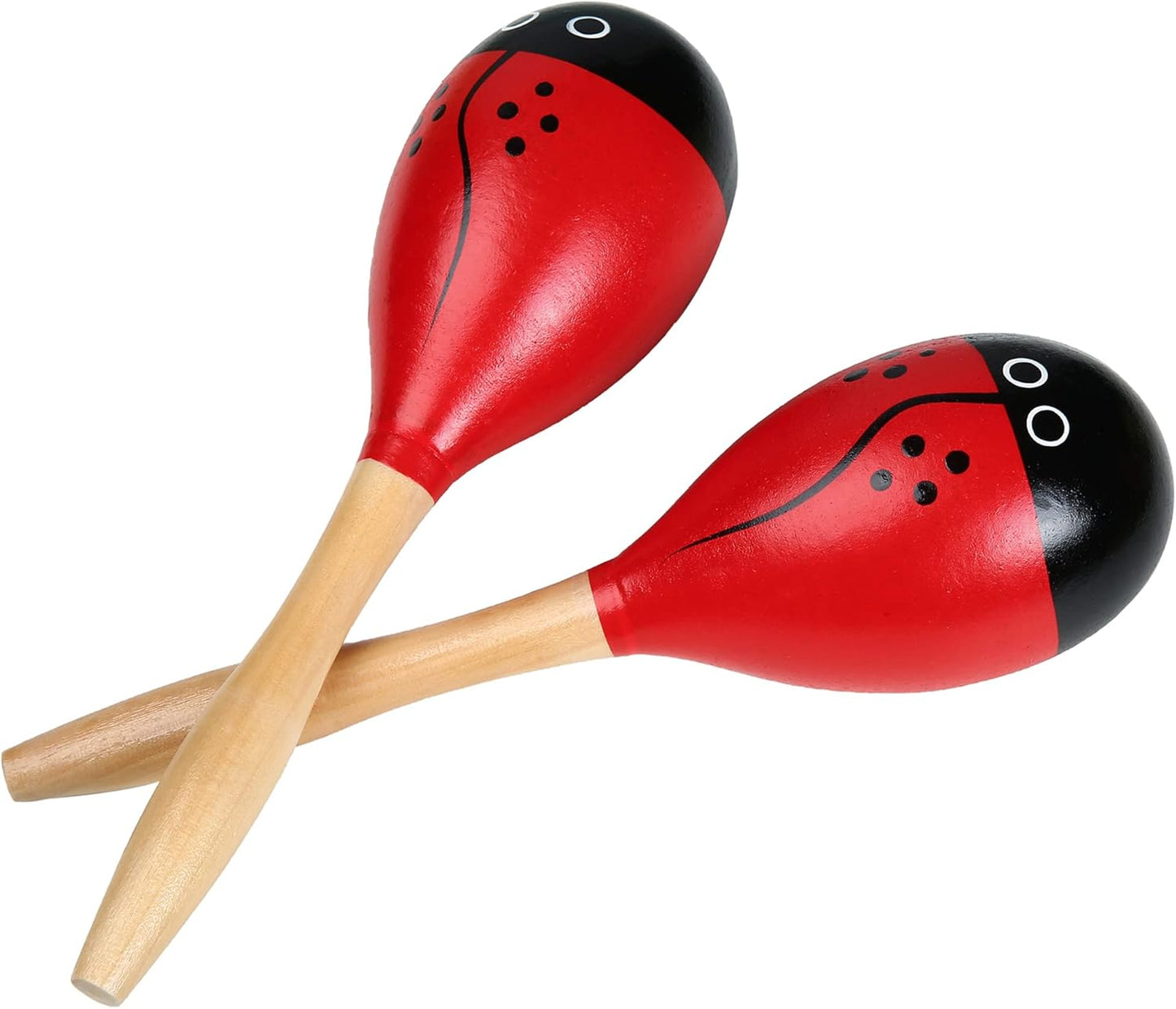 Maracas, Wooden Shaker Musical Percussion Instrument for Adult Kids Babies Toddlers, Red