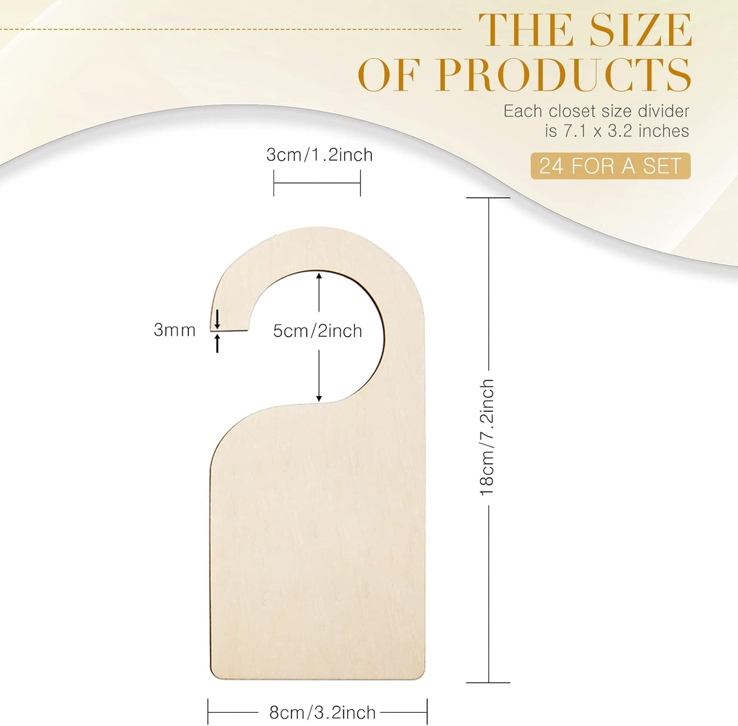 Patelai 25 Pieces Blank Wooden Clothing Rack Divider Closet Blank Organizers Hanger Separators Hanging Closet Divider with Marker Pen for Home Nursery Clothes