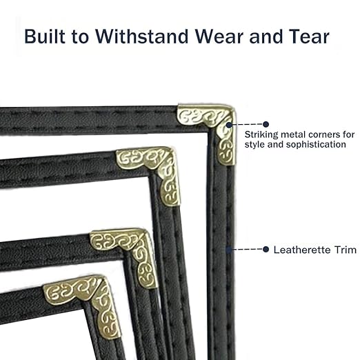 Goodsmart Restaurant Menu Covers – 25 Pack Black 8-View Booklet 8.5" x 14", Side-Loading Vinyl & Plastic Menu Holders, Clear Menu Sleeves, Leather-Style Café Covers with Gold Corners