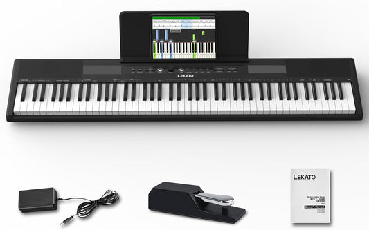 LEKATO 88 Keys Digital Piano, Semi Weighted Electric Keyboard Piano with 15W×2 Stereo Speakers, USB MIDI, AUX, 2 Headphone Jack, Reverb Split Layer Duet Mode, for Beginner Professional at Home Stage