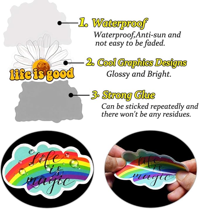 QTL Inspirational Stickers for Kids Motivational Stickers for Water Bottles Laptop for Teens Adults Waterproof Vinyl Pack 50Pcs